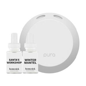 PURA 4 X HOMESICK Smart Fragrance Diffuser with Santa's Workshop & Winter Mantel